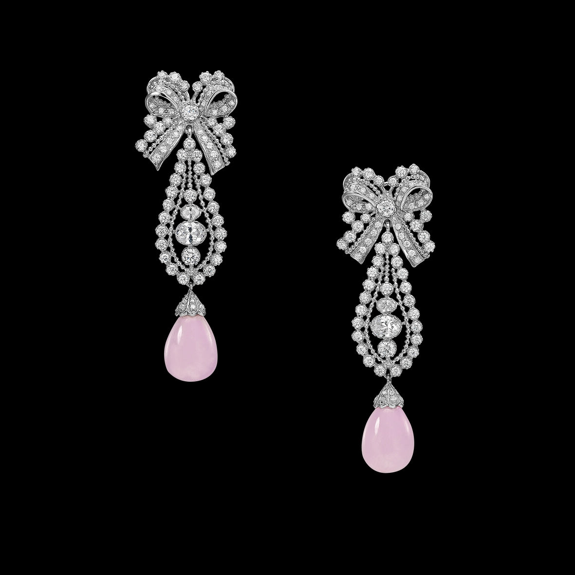 Lavender Dentelle Bow Earrings